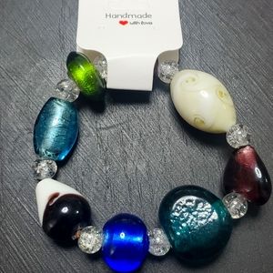 Hand made glass bead bracelet